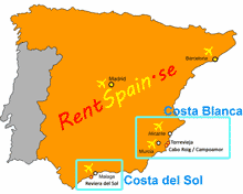 Map of flat's locations in Spain